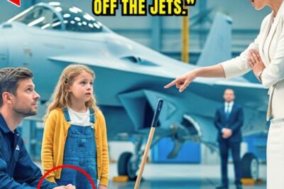 The wind howled through the testing facility of Vanguard Aerospace. Jet engines roared, fuel fumes thick in the air. Ethan Cole knelt on the concrete floor, scrubbing a fuel stain with steady hands. A procession of executives passed overhead on the steel catwalk. Among them, Veronica Pierce, 32, CEO, heels clicking like gunshots. She glanced down, her voice slicing through the noise. Careful there.