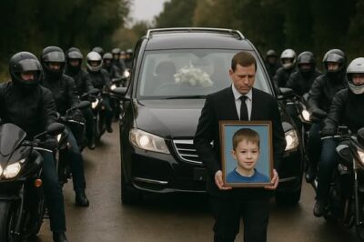 Hundreds of bikers showed up at the funeral of a boy no one wanted to bury because his father was in prison for murder.