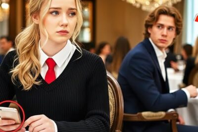 The restaurant was glowing with golden chandeliers and quiet whispers of luxury. Every table was draped in silk white linen. Every seat filled with people who lived in a world built on money and influence. And right in the middle of it all sat a nervous young woman in a faded sweater, clutching her small purse like it was her lifeline.
