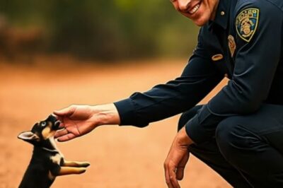 Puppy Keeps Following Cop For Help – When He Realizes Why, He Breaks Into Tears!