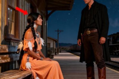 Under a bruised violet sky, the train station at the edge of the prairie waited in silence. The wind sighed across the platform, lifting the dust into slow spirals that glimmered in the dying light. A lone lantern flickered above the door, its flame bending with every gust, and beneath it stood a young woman, barefoot, trembling, her thin shawl clutched close.