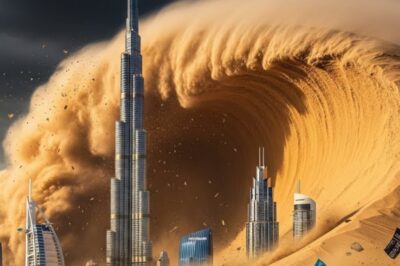 The Unstoppable Golden Tide: AI Simulation Captures the Chilling Annihilation of Dubai and the Burj Khalifa by a Mega Sand Tsunami