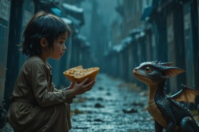 Lily found them behind the orphanage’s garbage bins, whimpering in the rain. At first, she thought they were dogs. Big ones maybe. But when lightning flashed, she saw scales instead of fur, tiny horns instead of ears, and wings folded tight against shivering bodies. Dragon cubs, maybe 3 months old, starving.