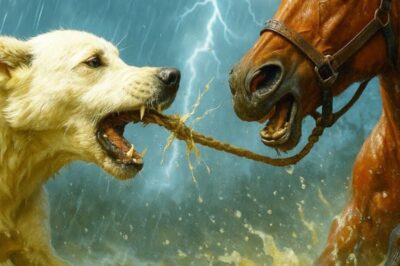 Defying the Deluge: How a Stray Dog’s Courage Saved a Horse from Certain Doom