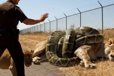 The Constricting Grip of Fate: How a Highway Patrolman and a Wildlife Team Saved a Mother Lioness from a 10-Foot Python’s Death Embrace