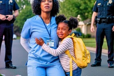 She was just trying to get home before dark, clutching her daughter’s hand as they crossed the quiet street. No crime, no argument, just a mother and child on their way from the grocery store. But flashing lights shattered the calm. Within moments, voices turned sharp, commands flew, and confusion turned into chaos.