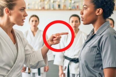 She mopped the same dojo floors she once dreamed of training on. Every night after the students left, the sound of her broom echoed where others once cheered. To them, she was invisible, just the janitor cleaning up after greatness. But tonight, someone was watching. The new instructor, a decorated black belt with a spotless reputation and a heart full of pride, didn’t like what she saw.