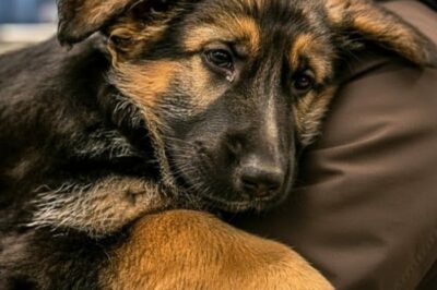 Dying puppy hugs owner before being put down. Then vet notices something strange. The vet’s voice was barely a whisper. I’m so sorry. There’s nothing more we can do. Emma froze. Her hands trembled as she looked down at the tiny German Shepherd lying weakly on the table. “No, please. No, please. No,” she whispered.